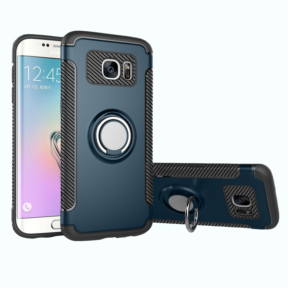 Galaxy S7 Edge - FLOVEME´S Carbonskal med Ringhållare